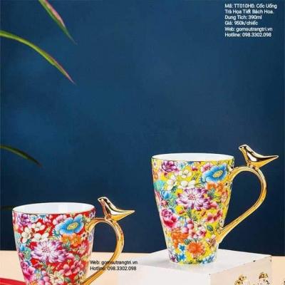 CỐC UỐNG TRÀ HỌA TIẾT BÁCH HOA